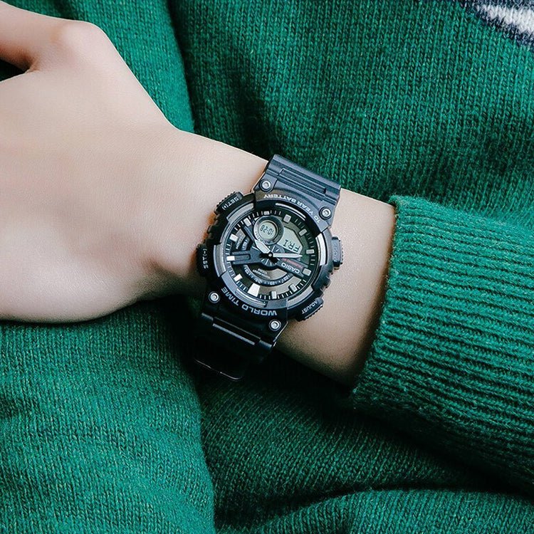 CASIO G Shock Quartz Sports Mens Black Analog AEQ-110W-1A