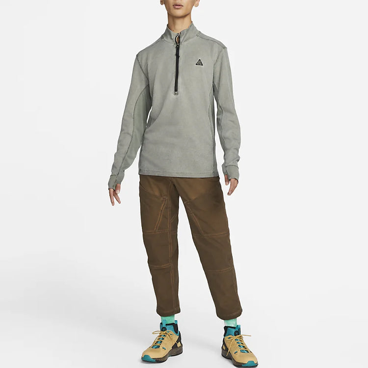 Men's Nike ACG Zipper Cardigan Sports Long Sleeves Gray T-Shirt DM6223-325