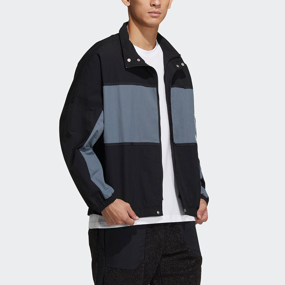 adidas M Wrd Wov Jkt Sports Loose Contrasting Colors Woven Stand Collar Jacket Black GL8673
