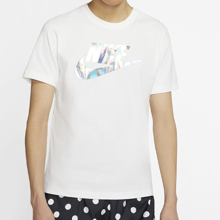 Nike Sportswear Athleisure Casual Sports Short Sleeve 'White SIlver' CT6880-100