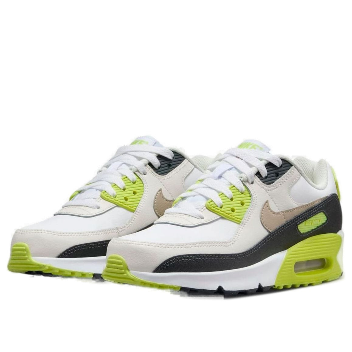 (GS) Nike Air Max 90 'White Cyber Dark Smoke Grey Khaki' HF6358-103