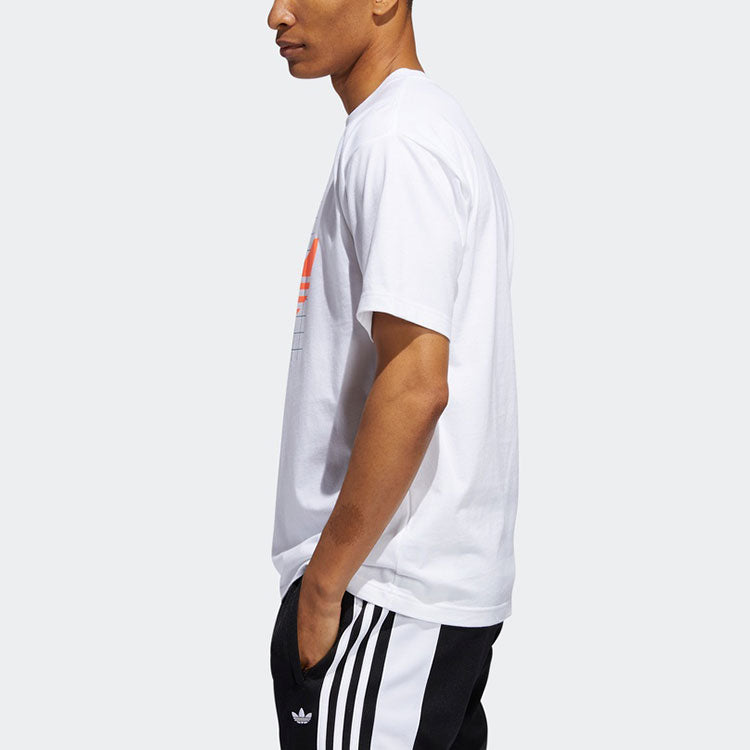 adidas originals Grid Tref Tee Retro mesh Logo Printing Sports Round Neck Short Sleeve White FM1560