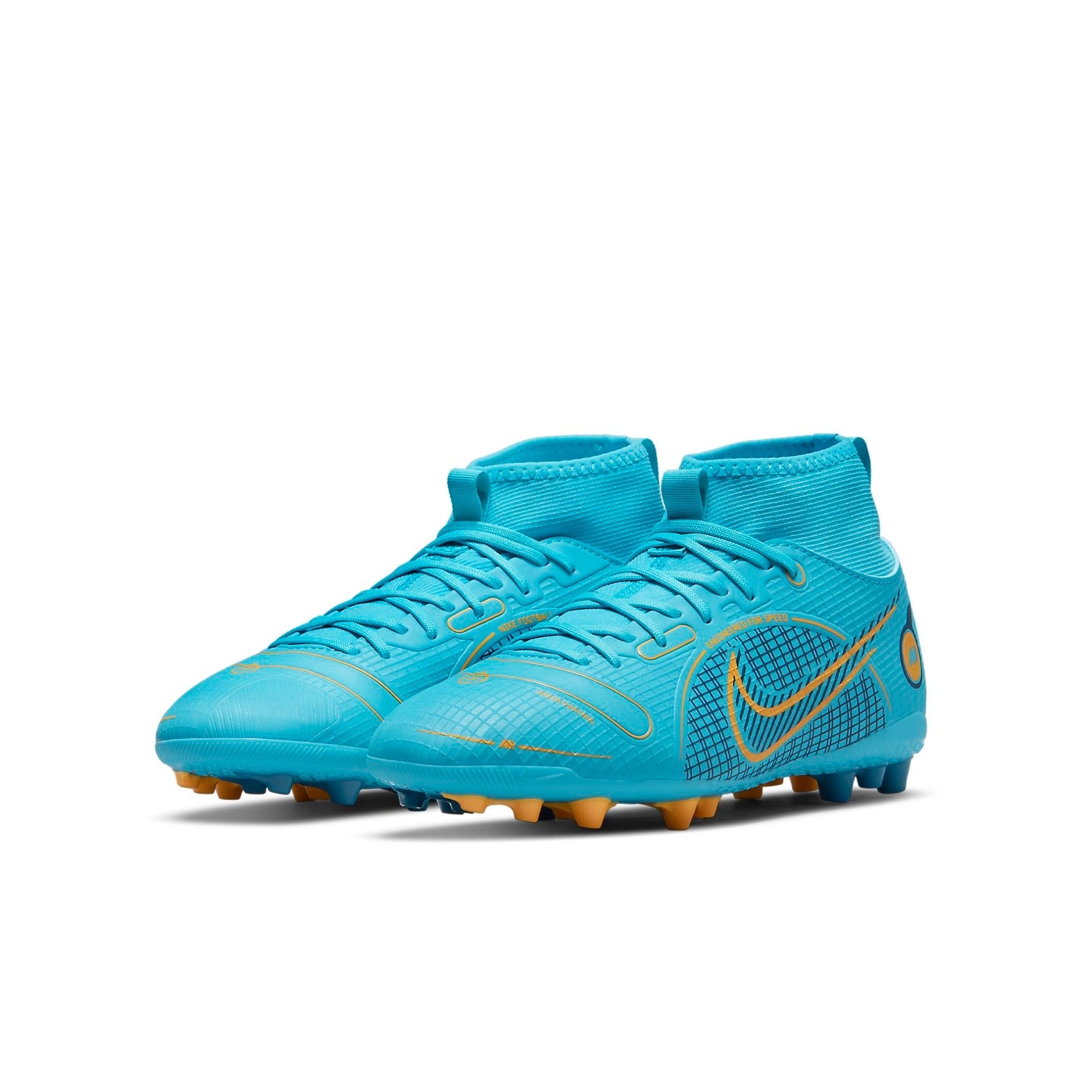 (GS) Nike Jr Mercurial Superfly 8 Academy AG 'Blue Yellow' DJ2859-484