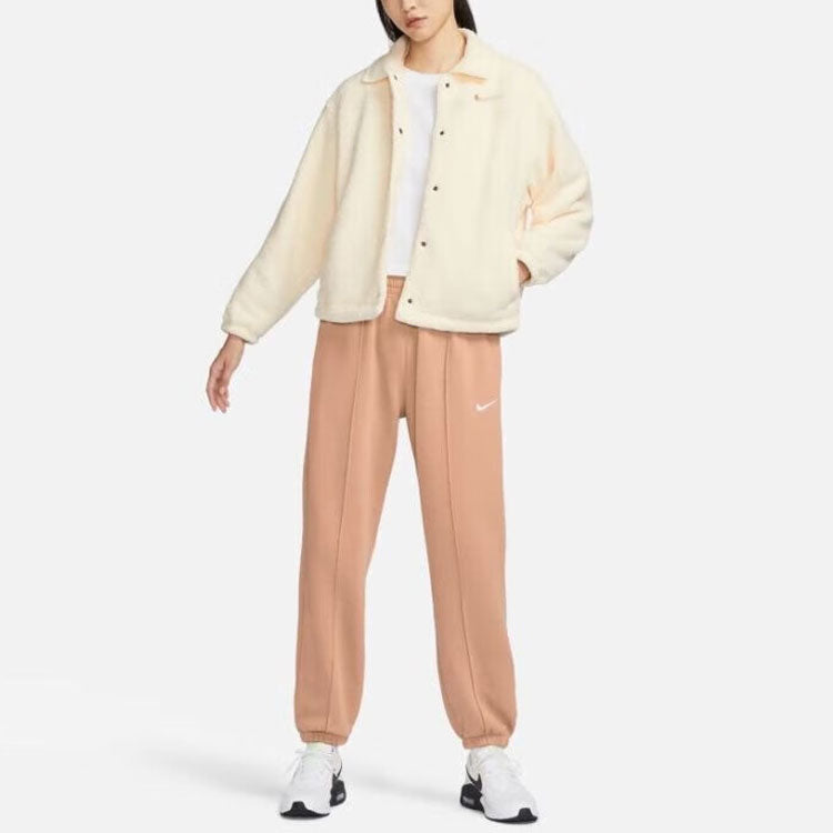 (WMNS) Nike Sportswear Collared High-Pile Jacket 'Coconut Milk' FB8708-113