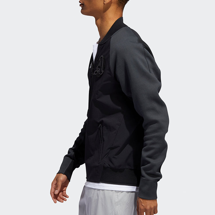 adidas Ny M Vrct logo Colorblock raglan sleeve Athleisure Casual Sports Training Jacket Black DZ6224
