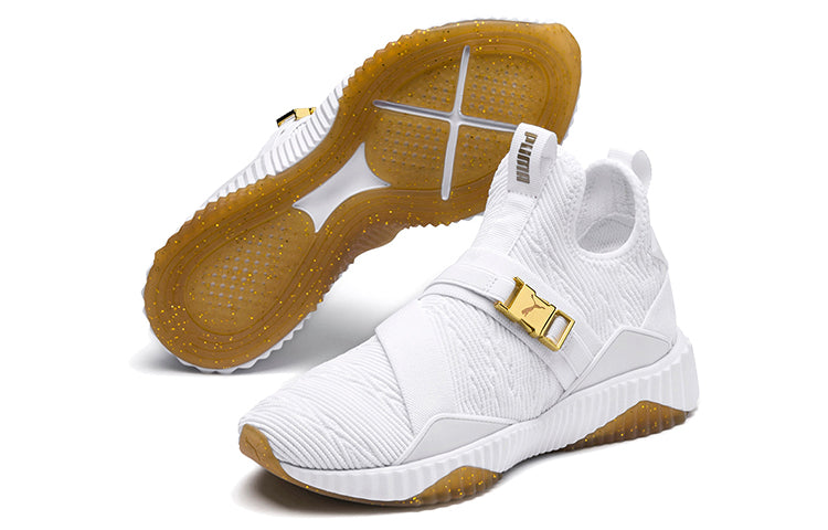 (WMNS) PUMA Defy Varsity Mid 'White Metallic Gold' 191667-02