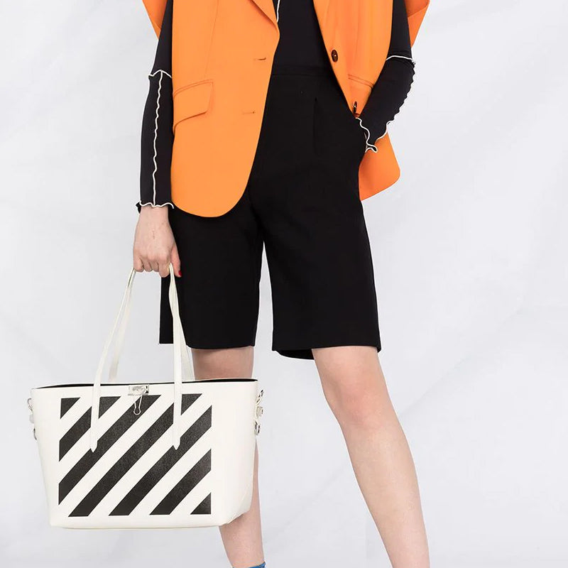 Off-White Binder Shopper Bag 'White Black' OWNA142R21LEA0010110