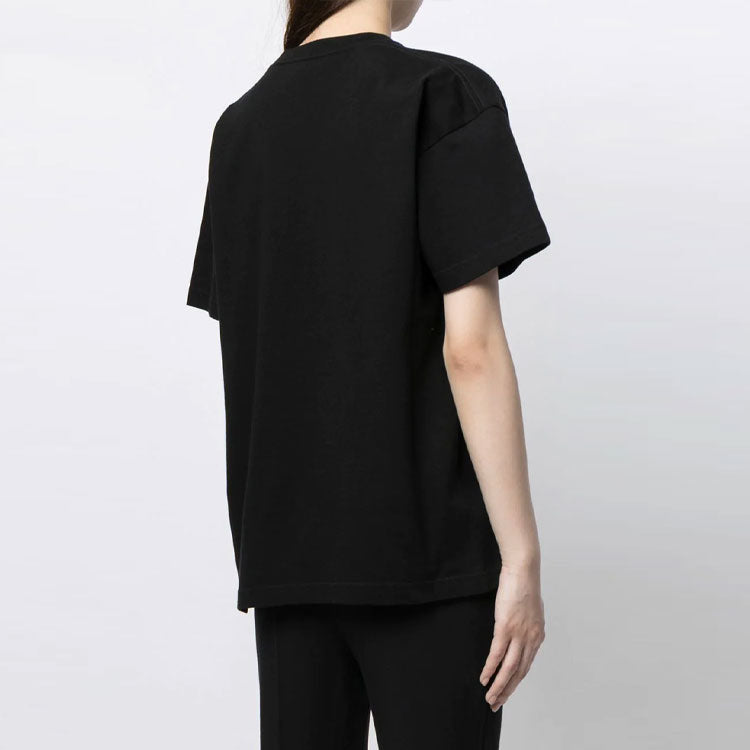 Balenciaga Mosaic Logo BB Alphabet Loose Short Sleeve Black 612965TKVI71070