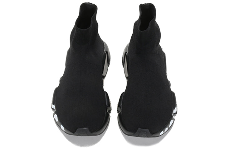 (WMNS) Balenciaga Speed Graffiti Sneakers 'Black Knit White Graffiti Sole Unit' 605942W2DB71006