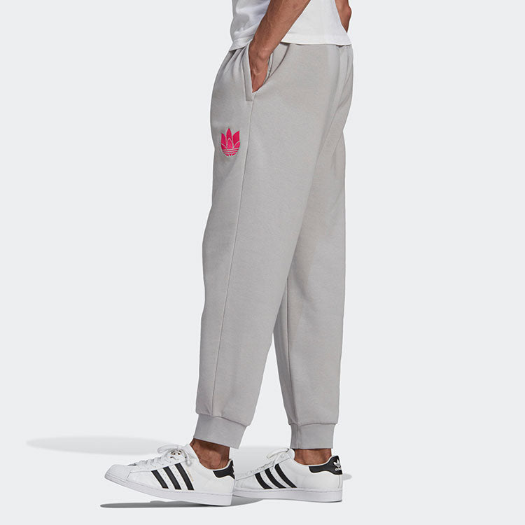 adidas originals 3D Trefoil Embroidered Logo Bundle Feet Sports Pants Gray GN4305