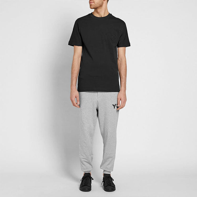 Y-3 Black Logo Round Neck Short Sleeve Loose Unisex CF2575