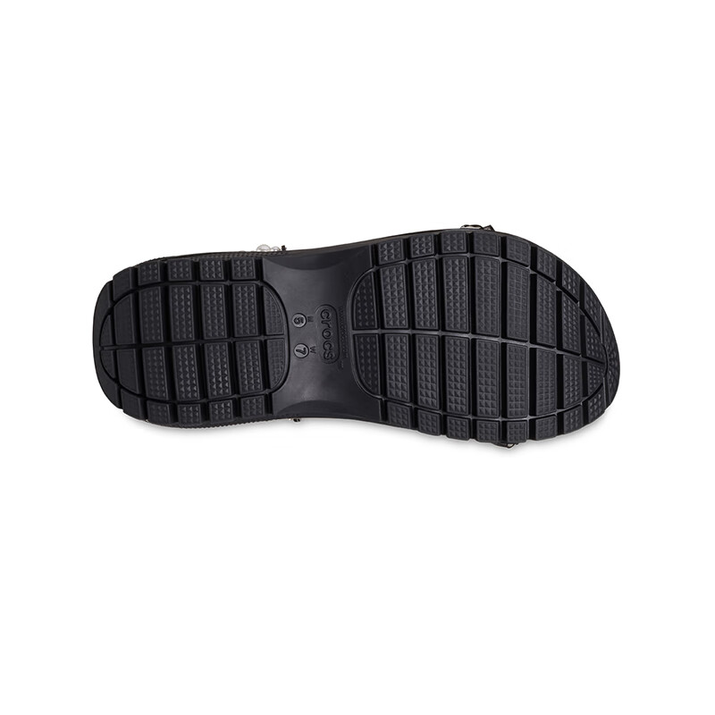(WMNS) Crocs Mega Crush Pearl Ruffle Sandal 'Black' 210179