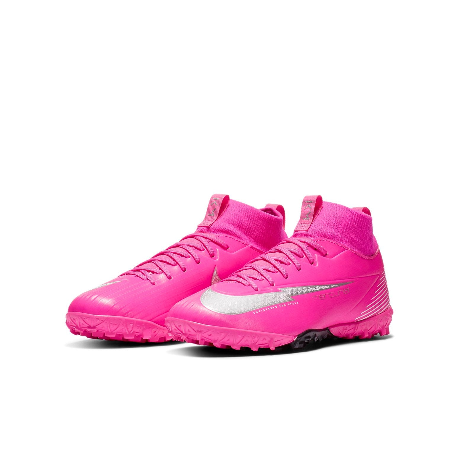 (GS) Nike JR Mercurial Superfly 7 ACADEMY KM TF Artificial-Turf Soccer Shoe 'Pinkred White Black' DB5616-611