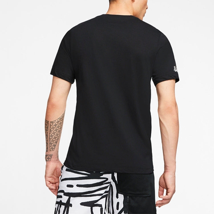 Nike Round Neck Training Short Sleeve 'Multi Swoosh Black White' CT6465-010