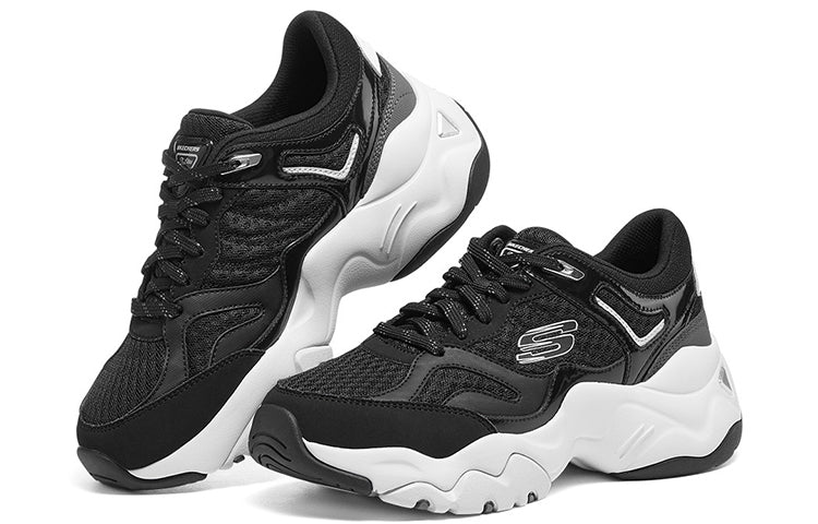 (WMNS) Skechers D'LITES 3.0 'Black White' 12958-BLK