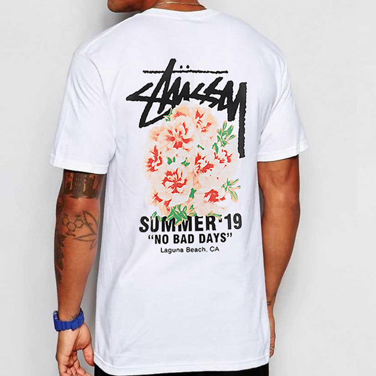Stussy SS20 Flowers Printing Short Sleeve Unisex White 2003124