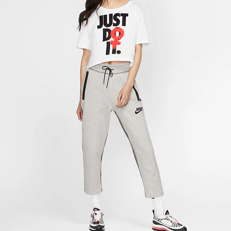 (WMNS) Nike Nsw Rebel Crop Short Sleeve White BV7171-100