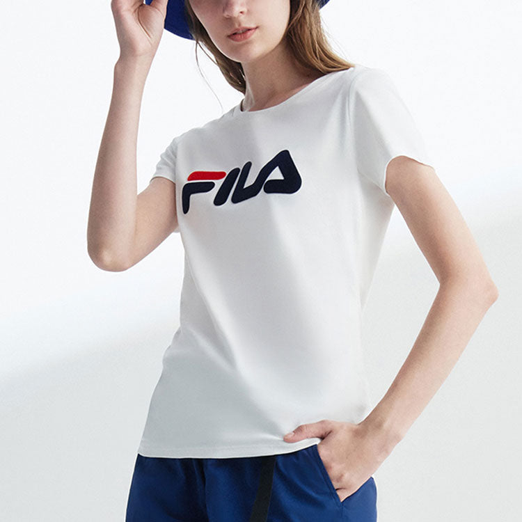 (WMNS) FILA Logo Printing Round-neck Tee 'White' F51W048104F-WT