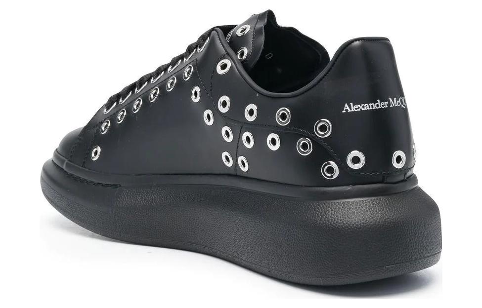 Alexander McQueen Oversized Sneaker 'Black Silver Eyelets' 730079WHQYW1081