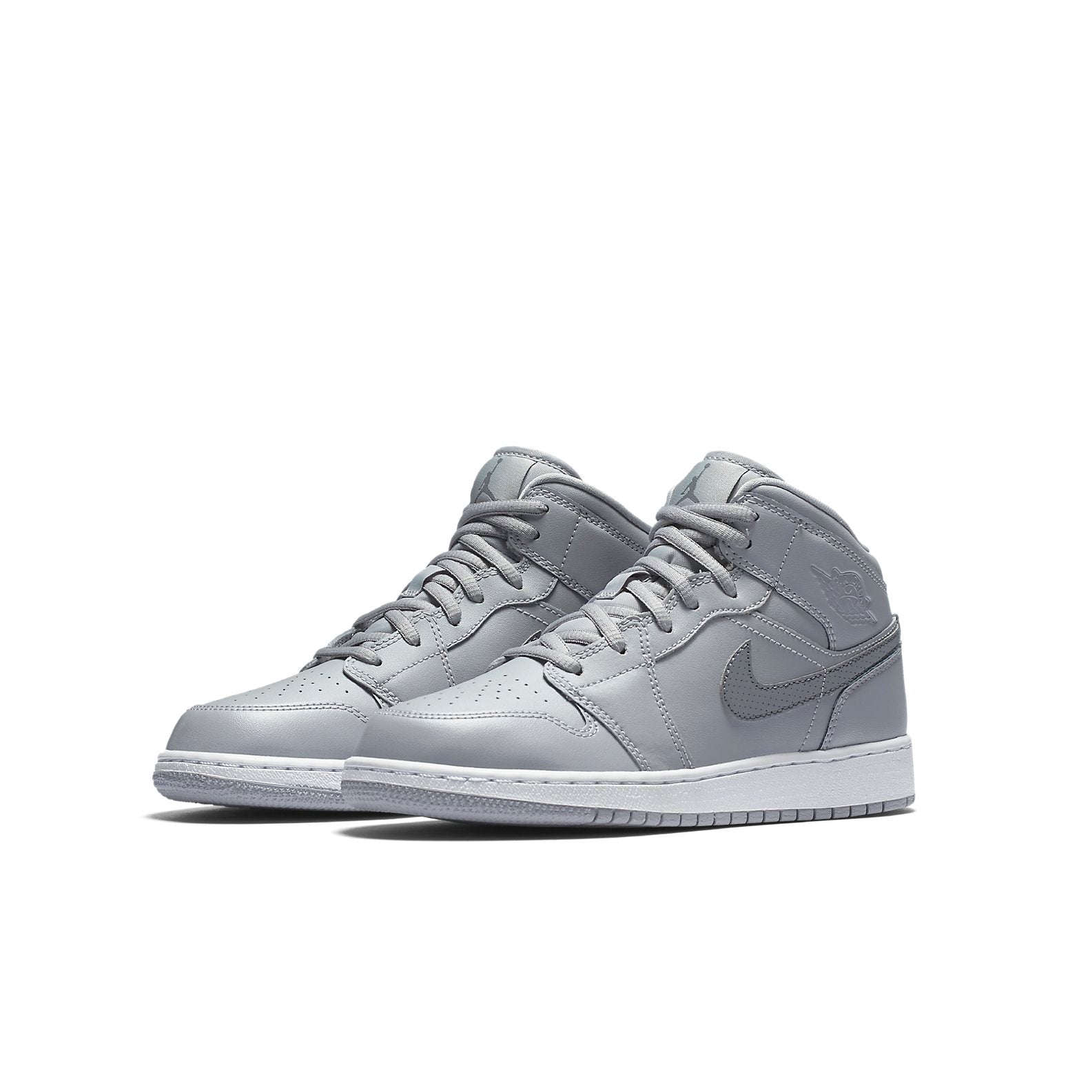 (GS) Air Jordan 1 Mid 'Wolf Grey' 554725-033