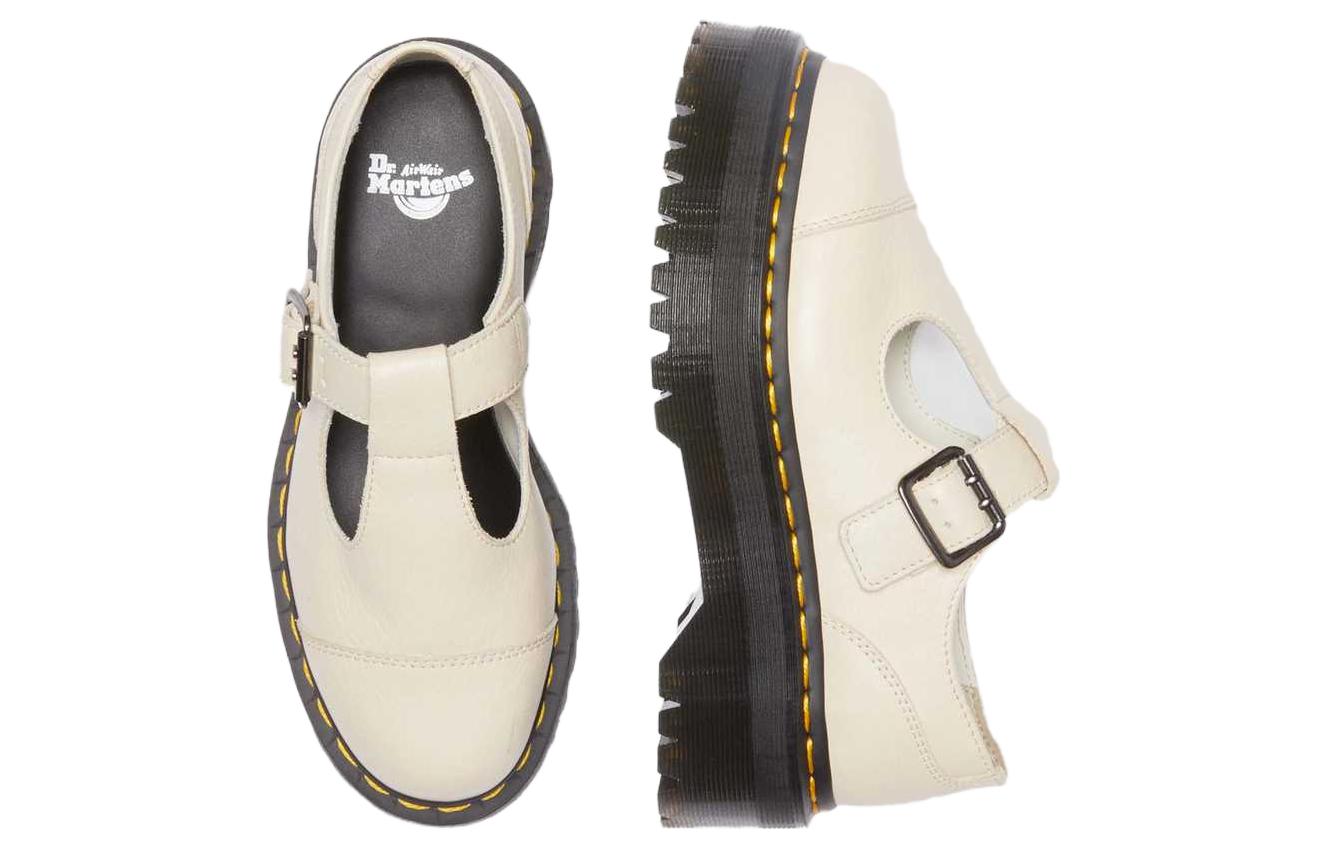 (WMNS) Dr. Martens Bethan Pisa Leather Platform Mary Jane 'Parchment Beige' 30617292