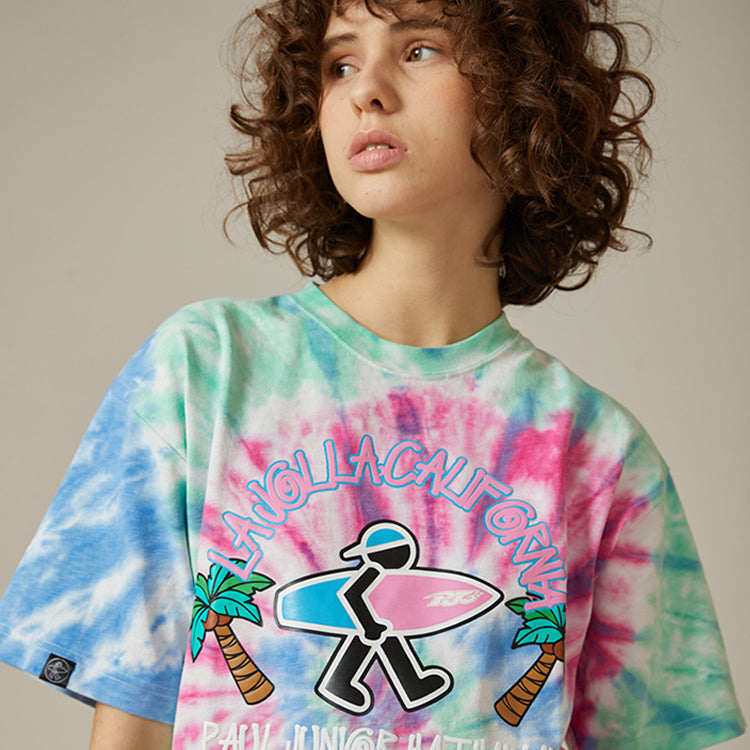 PJs Vigor Tie Dye Printing Short Sleeve Unisex Multi-Color 20SSTS1022-P