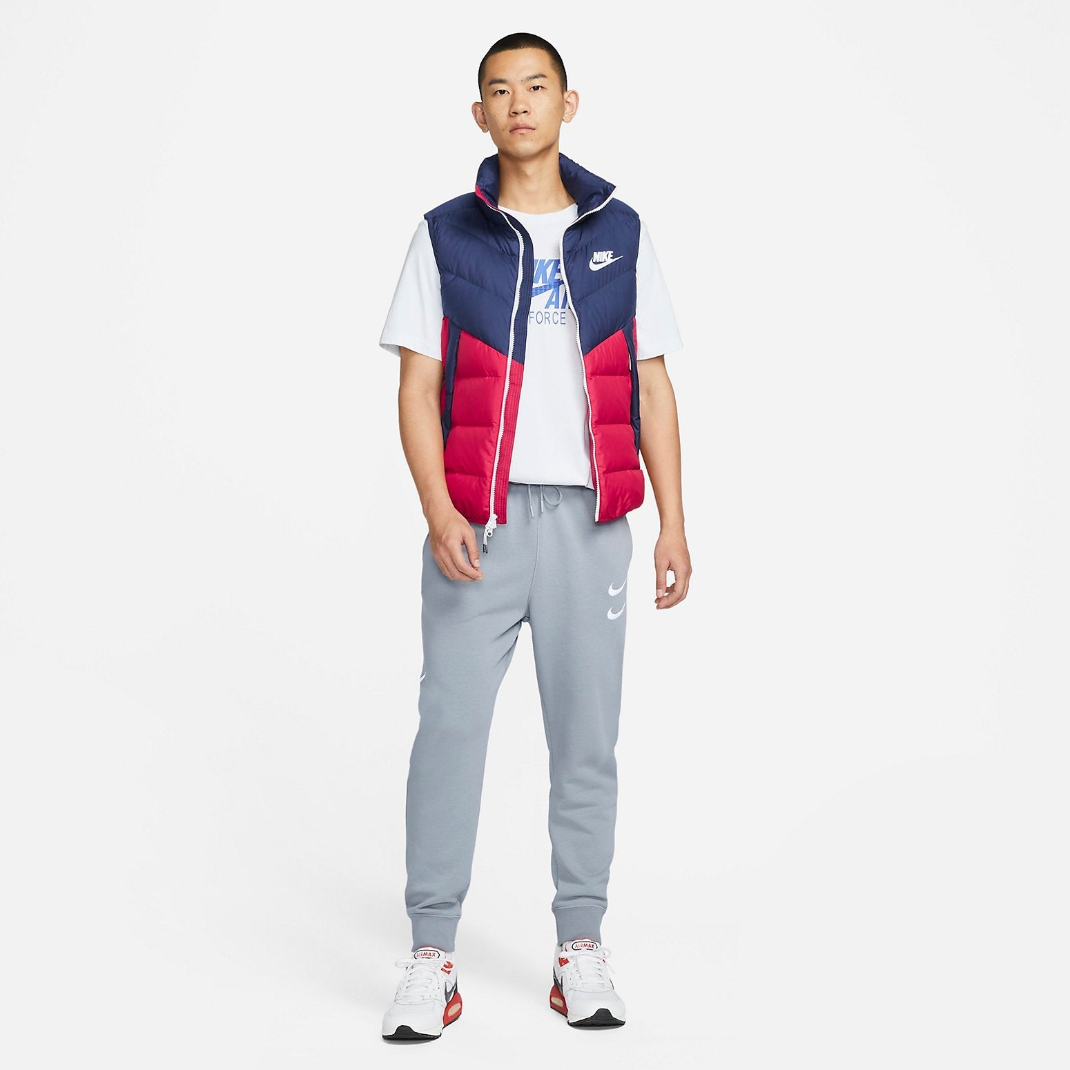 Nike Windproof Warm Stand Collar Down Vest 'Blue Red' DV0757-410