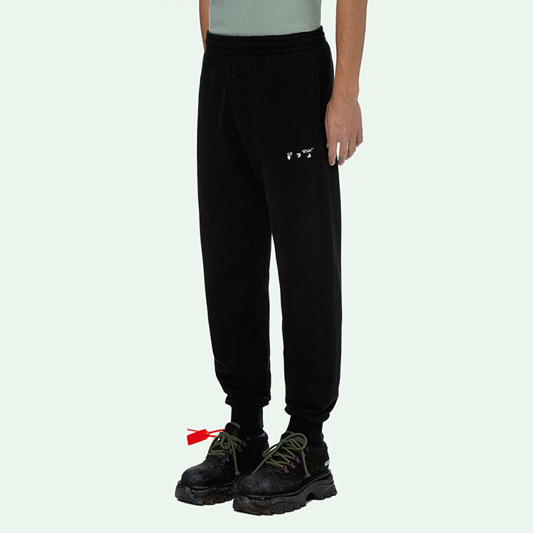 Men's Off-White SS21 Logo Black Sports Pants/Trousers/Joggers OMCH033R21FLE0011001