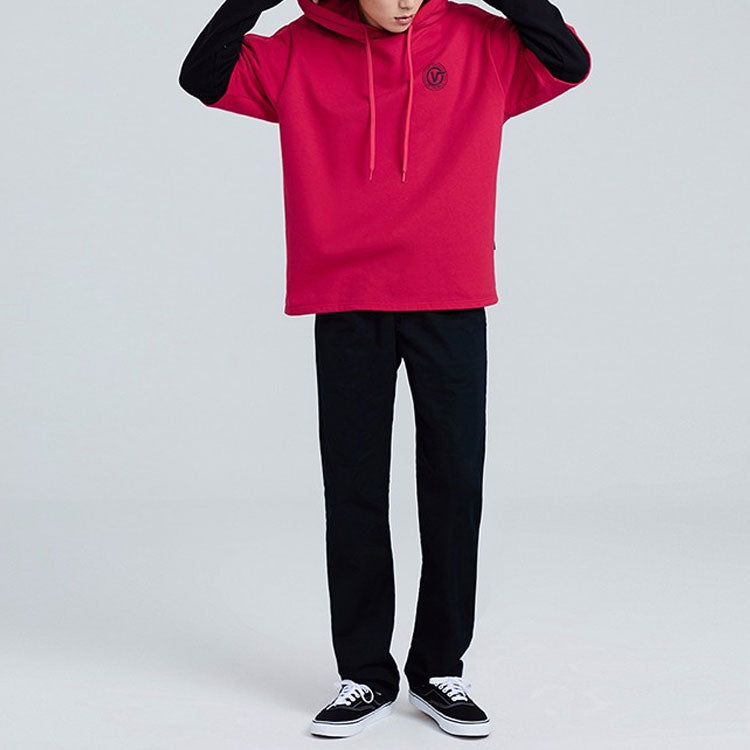 Vans Red Black Colorblock Alphabet Printing Couple Style Red VN0A3QTQ0PZ