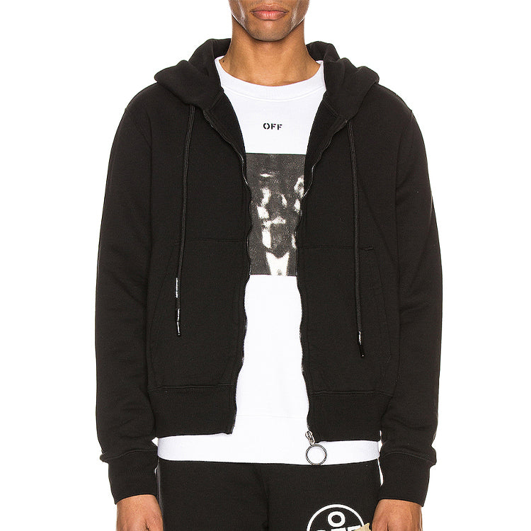 Off-White off Logo Printing Zipper Black OMBE001R20E300041001