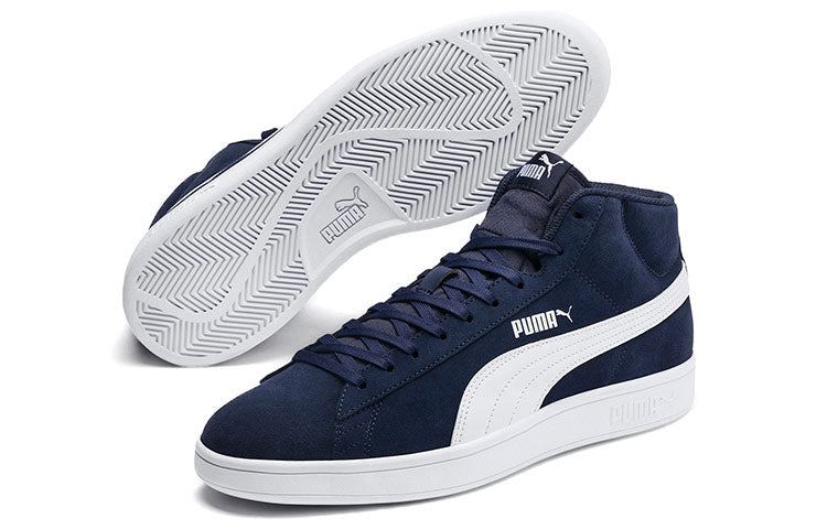 PUMA Smash v2 Mid Mid Tops Casual Skateboarding Shoes Unisex Blue White 366923-04