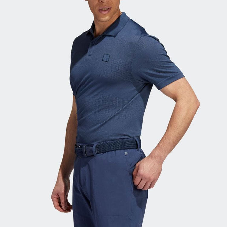 Men's adidas Solid Color Sports Short Sleeve Polo Shirt Blue HF6496