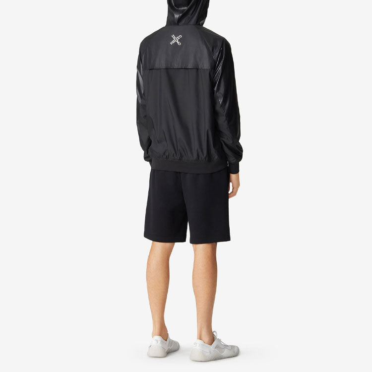 Men's KENZO SS21 Long Sleeves Hooded Jacket Black FB55BL1511NG-99