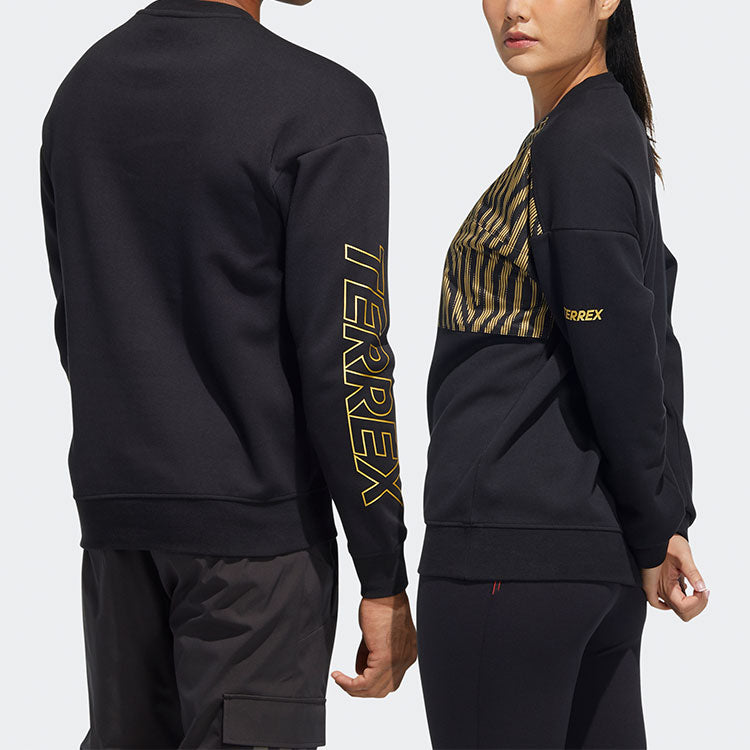 adidas Subject Printing Sports Pullover Long Sleeves Black HE7322