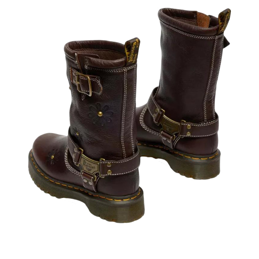 Dr. Martens Anistone Hi Flower Rigger Boots 'Dark Brown' 42823200