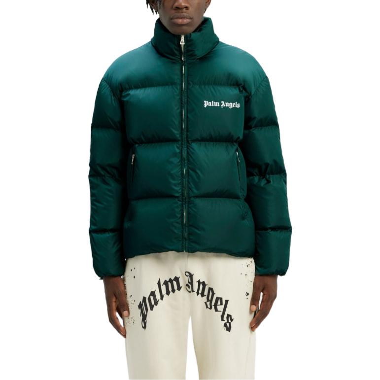 Palm Angels Classic Track Down Jacket 'Green White' PMED019F22FAB0015501
