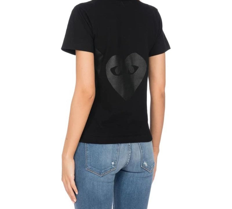 (WMNS) COMME des GARCONS PLAY Upside Down Three Hearts Tee 'Black' AZ-T195-051-1