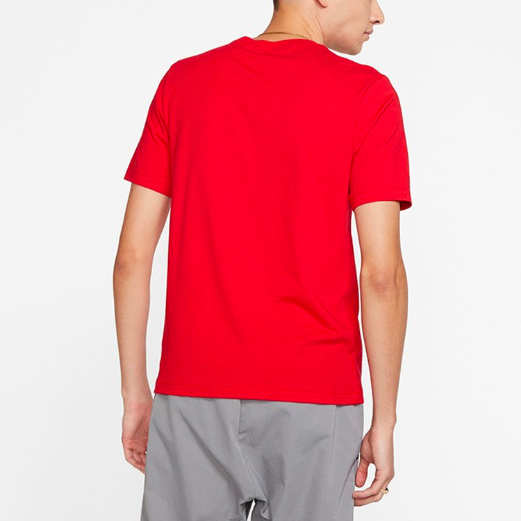 Nike Sportswear Printing Sports Round Neck Knit Short Sleeve Red CI6302-657