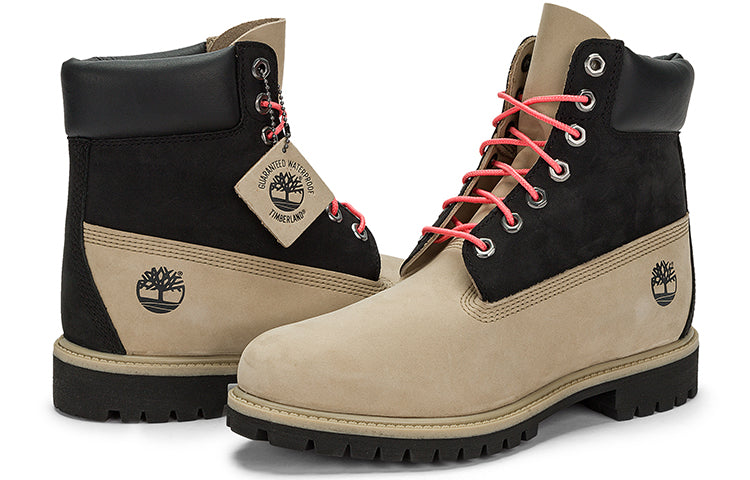 Timberland Premium 6 Inch Waterproof Boots 'Black Regenerative Leather Brown' A5RE4W