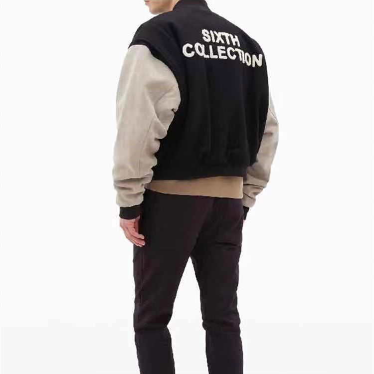 Men's Fear of God Alphabet Printing Jacket Black Gray FOG-FW19-101
