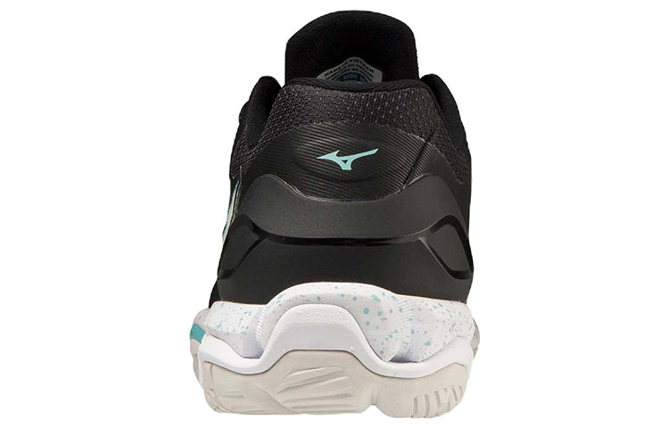 Mizuno Wave Stealth 5 Low Tops Training Shoe Black White Blue X1GB189805