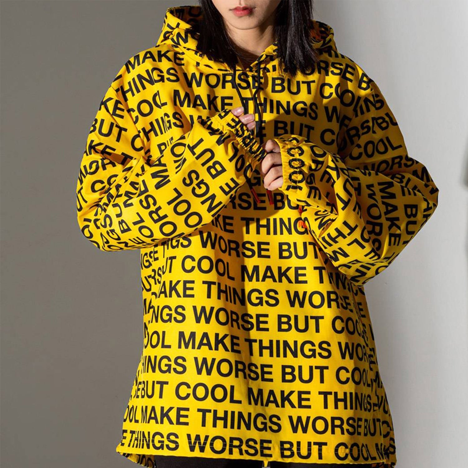 PUMA x RANDOMEVENT AOP Windbreaker 'Lemon Chrome Black' 596660-02
