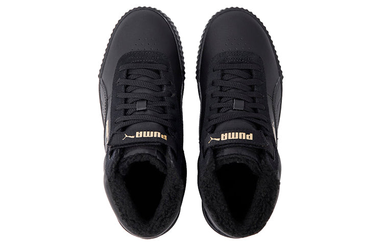 (WMNS) PUMA Carina Mid Wtr Fur 'Black Gold' 380254-01