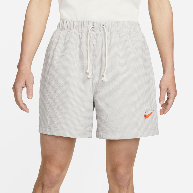 Nike Sportswear Solid Color Logo Micro Mark waterproof Woven Sports Shorts Gray DM5282-012