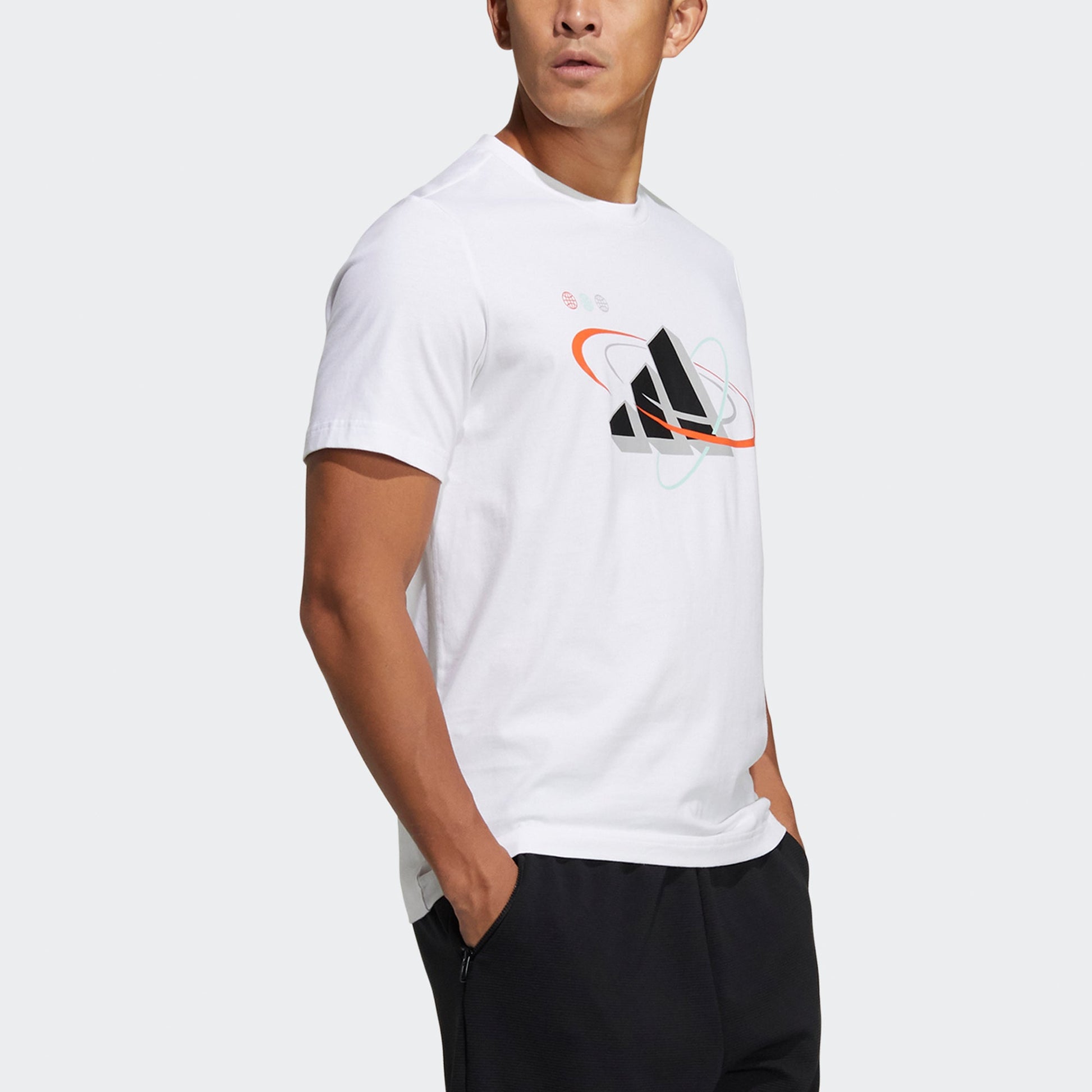 adidas Ub Gfx T Bos Logo Printing Sports Round Neck Short Sleeve White GP0857