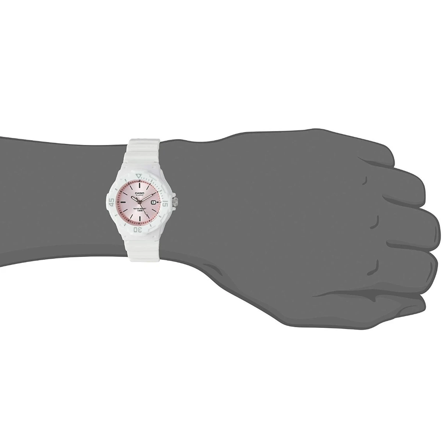 CASIO Waterproof Sports Pink DialWhite Strap PinkWhite Analog LRW-200H-4E3