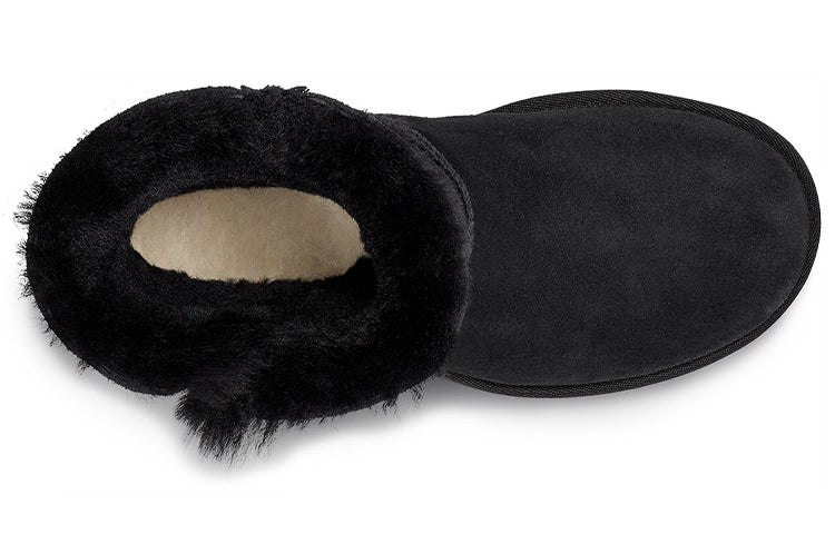 (WMNS) UGG Bailey Button UGG Charm Metallic Alphabet Version Fleece Lined Black 1114970-BLK
