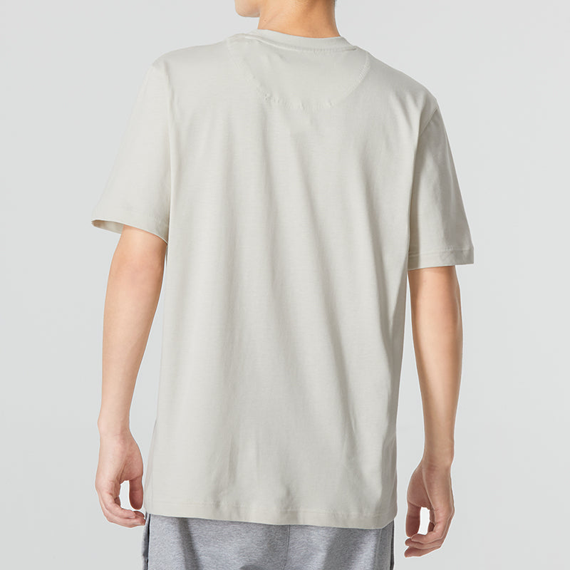 Men's adidas Solid Color Logo Athleisure Casual Sports Round Neck Short Sleeve White T-Shirt HU1511
