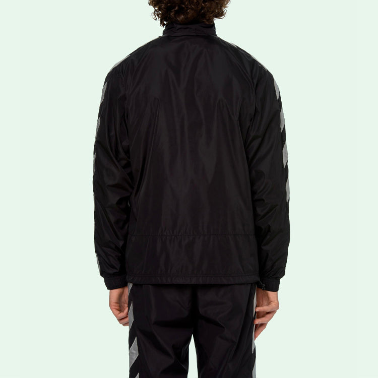Off-White SS21 Side Sleeve Stripe Training Jacket Black OMBD022R21FAB0011006