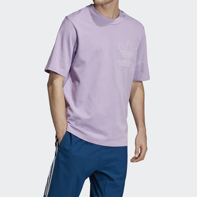 adidas originals Round Neck Pullover Short Sleeve Purple DV1561